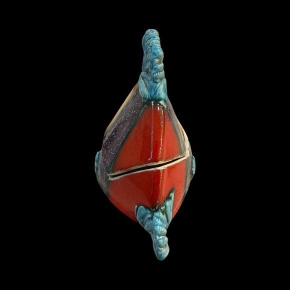 Colorful Ceramic Fish Figurine handmade trinket box - Picture 7 of 9